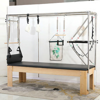 MJD W16A Maple Wood Pilates Core Bed Reformer/Cadillac Mesin Olahraga yang Dapat Disesuaikan, Tahan Lama, Aman, untuk Penggunaan Komersial dan Rumah, Kotak Kesehatan