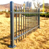 Valla de acero para exteriores para jardín, valla de piquete ornamental de Metal, valla de acero galvanizado para escuelas/parques con rejilla decorativa superior