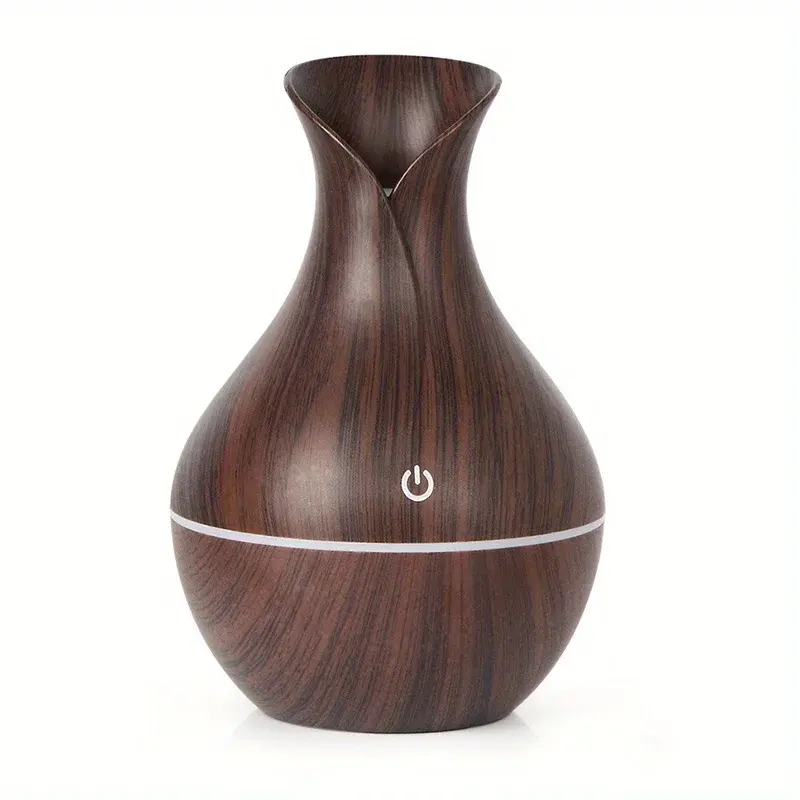 Humidificateur à ultrasons de bureau Mini Wood Grain Cool Mist USB Aroma Diffuseur d'huiles essentielles H2O Désodorisant