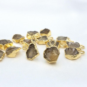 Natural Citrine Sterling Silver <b>Pendant</b> and Connector 8-10mm Electroplated <b>Pendant</b> for November <b>Birthstone</b> - Product Image 2