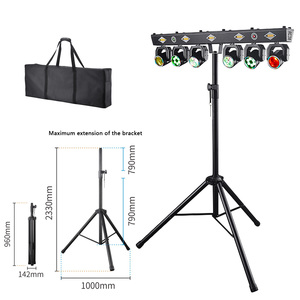 Reiz Mobile Bracket Light 120W 6 cabezales móviles RGB Estrobo Gobo Láser Wash Beam Efecto DMX512 Control Iluminación de Escenario para DJ Discoteca - Product Image 1