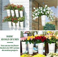 Seau à fleurs en fer blanc galvanisé, arrangement floral, vase à fleurs en métal, centre de table pour mariage, fête, décoration de la maison