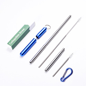 Top bán sang trọng 18/10 cấp thực phẩm thép không gỉ Telescopic uống rơm kim loại rơm - Product Image 1