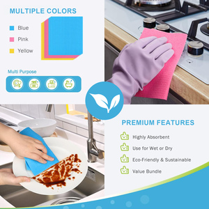 Chiffons de nettoyage écologiques pour la maison et la cuisine Chiffon éponge en cellulose naturelle Serviettes de nettoyage en papier réutilisables pour la maison - Product Image 2