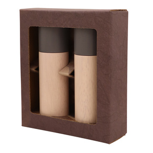 Macinino per sale e pepe in legno massello Premium Set manuale colorato macinino sale e pepe per pentole da cucina - Product Image 3