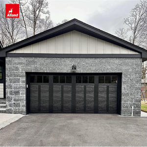 Puerta de Garaje Seccional Moderna con Controles Automáticos, Paneles de Textura de Madera con Acabado Negro de Allandgroup Images Entry House - Product Image 4