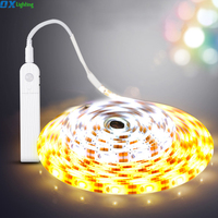 Bande LED à piles avec détecteur de mouvement PIR, bande LED de nuit, SMD 2835, ruban LED pour armoire de cuisine, lit, escalier