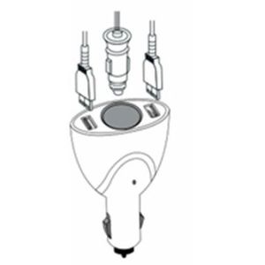 Cargador de coche de 12 V con puerto USB dual, adaptador de corriente para vehículos para dispositivos móviles - Product Image 1