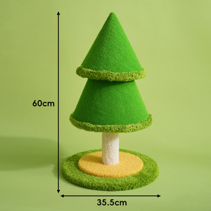 Kratzbaum in Kiefernform, 60 cm hoch, grüner, stabiler Sockel, langlebige Krallenpflege, Möbelschutz, dekorativer Kratzbaum für den Innenbereich - Product Image 5