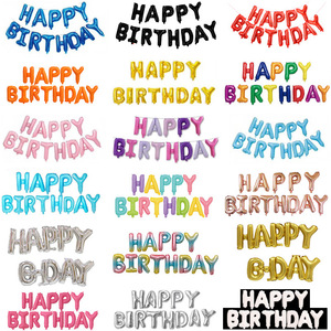 Joyeux anniversaire, décorations de fête d'anniversaire colorées en forme d'extraterrestre en aluminium, vente en gros, ensemble de lettres - Product Image 3