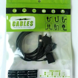 Sacs refermables à fermeture éclair imprimés sur mesure, à trois soudures latérales, transparents, avec trou de suspension pour l'emballage d'accessoires USB et de téléphones - Product Image 4