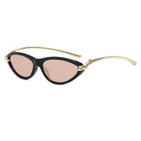 Lunettes de soleil œil de chat pour femmes, haut de gamme, protection UV400, monture métallique, verres colorés en PC, style tendance et personnalité affirmée