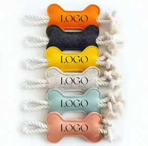 Özel logolar çok renkli çevre dostu plastik kemik şeklinde çiğnemek oyuncak köpekler ve kediler için aşınmaya dayanıklı halat bağlı tasarım - Product Image 1