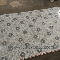 Ubin Mosaik Batu Heksagonal Produk Premium untuk Aplikasi Dekoratif Interior dan Eksterior Mosaik Dinding Luar