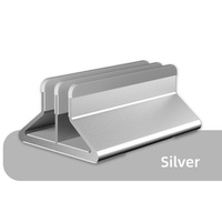 Support d'ordinateur portable vertical en aluminium et silicone, support de bureau réglable à 2 fentes pour MacBook, pour 10-17,3 pouces