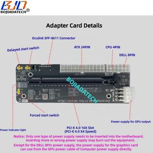 محول بطاقة رسومات خارجية PCIe 4.0 X4 PCI-E 16X + محول <span class=keywords><strong>M</strong></span>.<span class=keywords><strong>2</strong></span> NVME <span class=keywords><strong>M</strong></span>-Key إلى منفذ SFF-8612 للحواسيب المحمولة وNUC وGPD - Product Image 3