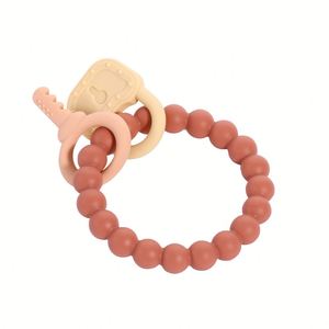 <b>Silicone</b> Party Gift New Baby Bracelet Colored <b>Beaded</b> Soft for Baby Teeth Grinding Products - Product Image 3