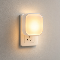 Mini lampe de nuit carrée à brancher avec capteur, motif personnalisé, lampe murale LED, design moderne pour chambre à coucher, couloir, décoration intérieure
