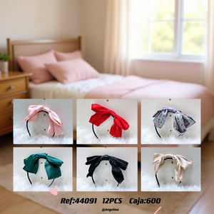 Diadema con lazo de satén ajustable estilo dulce para mujer casual, caja de 12 piezas, 600 unidades Ref44091 - Product Image 3