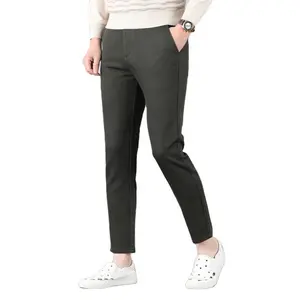 100% Export Kwaliteit Heren Smart Casual Chino Katoenen Broek Broek Losse Pasvorm