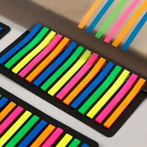6 pestañas de índice ultrafinas, fluorescentes, transparentes, autoadhesivas, notas adhesivas para estudiantes, marcadores de lectura, papel de notas para oficina - Product Image 4