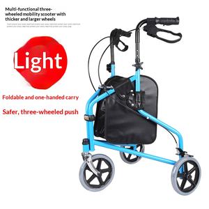 <strong>Three</strong> <strong>Wheeled</strong> <strong>Walker</strong> Foldable Walking Aid Shopping Bag <strong>Three</strong> <strong>Wheeled</strong> Rehabilitation Equipment Elderly - Product Image 2