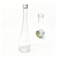 Bouteille d'huile d'olive en verre conique transparent à col long, avec bouchon en aluminium, qualité alimentaire, vide, pour vinaigre, personnalisable avec logo – Vente en gros usine