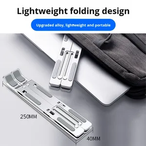 <span class=keywords><strong>Soporte</strong></span> Plegable y Ajustable de Aleación de Aluminio para Laptop y Tablet, <span class=keywords><strong>Soporte</strong></span> Vertical para Computadora de Escritorio de 18 Pulgadas con Bolsa de Almacenamiento - Product Image 2
