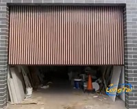 LONG TAI Eficiencia energética Automática Seccional Grano de madera Rejilla Puerta de garaje Villa Rejilla de aluminio Listones Puertas de garaje