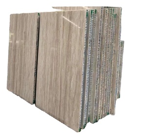 Natural White Beige Romano Travertine Marble Stone Composite <strong>Aluminum</strong> <strong>Honeycomb</strong> <strong>Panel</strong> Facade Wall Cladding - Product Image 1