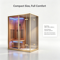 Sauna Exterior de Lujo Moderna Personalizable 2026 con Pantalla de Ordenador, Baño de Vapor Húmedo y Ducha Separada de Madera Sólida