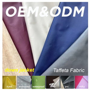 Nuevo diseño 100% poliéster respetuoso con el medio ambiente 300t Full Dull Tafetán Cire impermeable con <span class=keywords><strong>tela</strong></span> de aluminio para chaqueta de plumón - Product Image 1