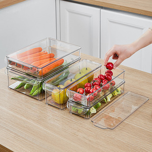 Boîtes de rangement rectangulaires transparentes pour réfrigérateur avec couvercle à clipser, qualité alimentaire, pour la conservation des légumes et des fruits dans la cuisine - Product Image 1