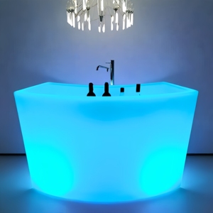Balcão de <span class=keywords><strong>Bar</strong></span> Iluminado com Led RGB, Móvel Portátil de Plástico Branco para Festas ao Ar Livre para Boate, Café, KTV, Lounge, Venda por Atacado - Product Image 5
