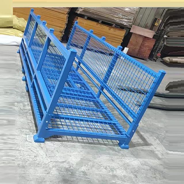 Steel Stack Stillage Storage Rack With Mesh Side Panel