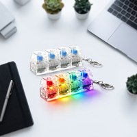 Factory Price Hot Creative Design Led Keycap Toy Plastic PVC Eco-Friendly Custom Logo Lightweight Waterproof Light Keychain