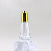 Usine De Luxe 30ml Transparent Conique Verre Essence Bouteille Dropper Haute Qualité Sérigraphié Boîte Emballé pour Diffuseur