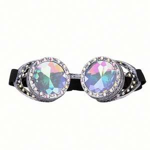 Gafas Punk Personalizadas al por Mayor, Gafas Steampunk Góticas con Decoración de Diamantes de Imitación, Gafas Caleidoscopio - Product Image 6