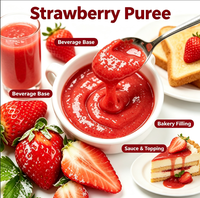 Lotlong Premium Natuurlijke Heldere Rode Aardbeienpuree op Maat Gemaakt voor Fruitthee & Smoothie Shops
