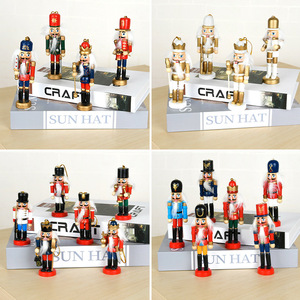 European-Style Wooden <b>Nutcracker</b> Soldier Small Holiday Ornament Doll Eco-Friendly Modern Design Living Room <b>Christmas</b> Hanging - Product Image 3