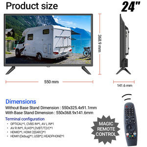 24 "RV Web OS Smart <span class=keywords><strong>TV</strong></span> 1G 8G Téléphone Miroir Marine Caravane Android Télévision Ensemble Montage <span class=keywords><strong>Mural</strong></span> <span class=keywords><strong>Camping</strong></span> En Plein Air 12V DC Voiture <span class=keywords><strong>TV</strong></span> - Product Image 2