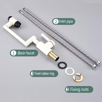 Robinet de salle de bain en acier inoxydable, eau chaude et froide, robinet de lavabo universel, bec pivotant rotatif