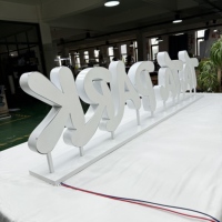 Lettres en relief 3D en acier inoxydable, enseigne lumineuse à LED, lettres géantes autoportantes, enseignes extérieures pour entreprises