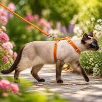 Ensemble Harnais et Laisse Réglables en Forme de H pour Chats – Léger, en Polyester, Anti-étranglement, Gilet de Sport Extérieur Tendance et Robuste pour Chats – Vente en Gros