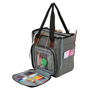 Factory Sale Custom Travel Lightweight Large Capacity Knitting Organizer Tote Bag Portable Yarn Storage Bag With Pocket