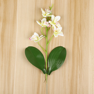 Fleurs artificielles Phalaenopsis Orchidées Yiwu Datuo Florist 10 pouces blanc laiteux rose orange jaune pour mariage et décoration de salon - Product Image 3