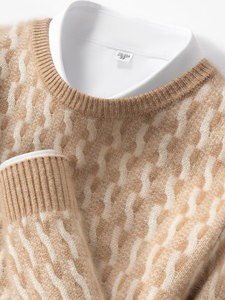 Suéter Casual Personalizado para <span class=keywords><strong>Hombre</strong></span>, <span class=keywords><strong>Cuello</strong></span> Redondo, Grueso, 100% Cachemira - Product Image 5