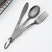 Nouveau design en acier inoxydable ensemble de couverts couteau fourchette et cuillère ensemble de voyage ustensiles de camping vaisselle couverts