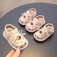 Sandales unisexes pour bébé, style princesse, à bout fermé, printemps-été, 0-1 an, fermeture à boucle, respirantes, antidérapantes, semelles souples
