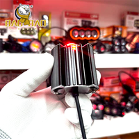 Feux antibrouillard mini LED BAOBAO Red Devil Eyes, blanc et jaune, double couleur, pour moto, en aluminium, G15 G16 G17